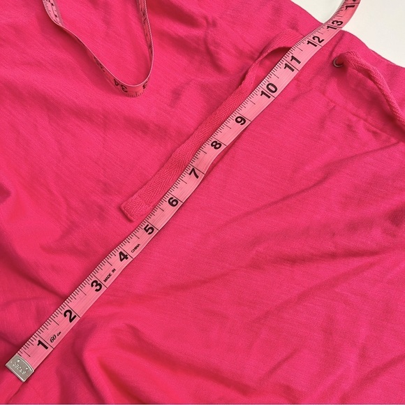 NWT pink lounge pants 100% cotton XL cropped pants drawstrings stretchy waist - Picture 4 of 11